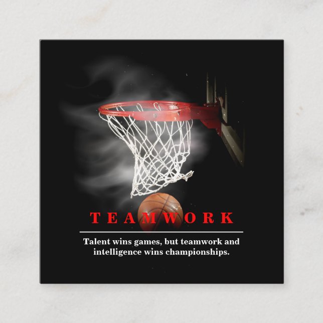 Teamwork Basketball Motivational Inspirational Tilläggskort (Framsida)