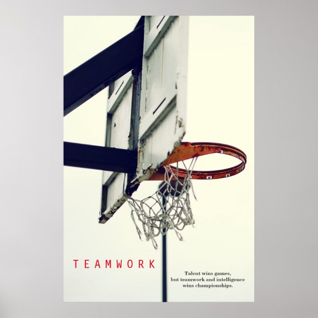 Teamwork Basketball Motivational Sport Poster (Framsidan)