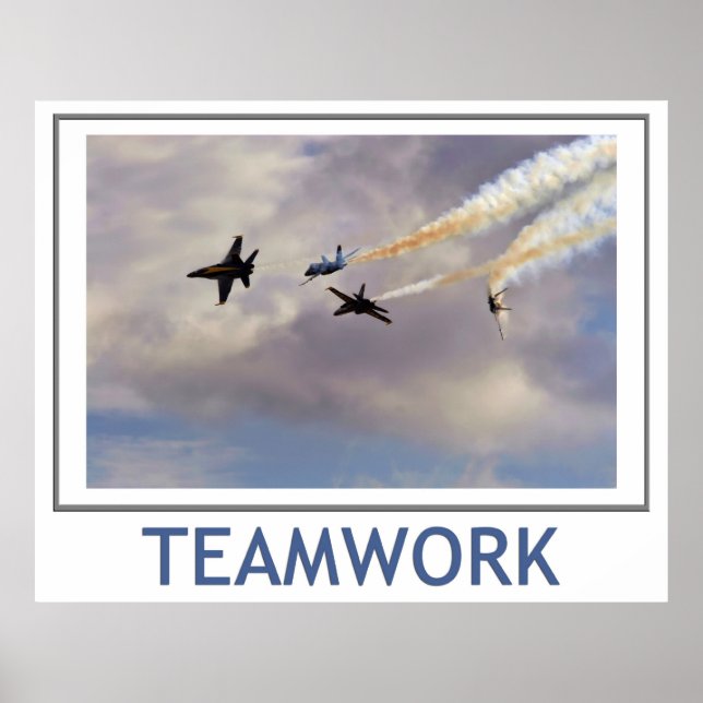 Teamwork Blue Änglar Poster (Framsidan)