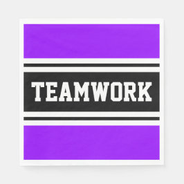 TEAMWORK Bright Lila Black White Tävla Rand Pappersservett