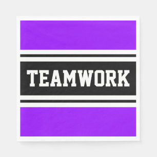 TEAMWORK Bright Lila Black White Tävla Rand Pappersservett