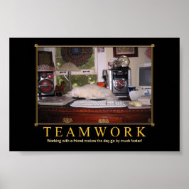 Teamwork Desk Kattunge Mini Poster