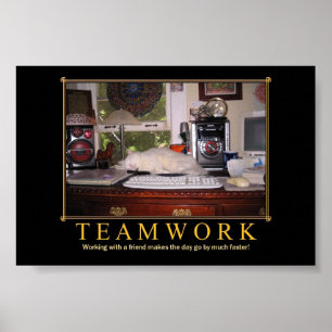 Teamwork Desk Kattunge Mini Poster