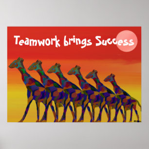 Teamwork ger lyckade motivation att Poster