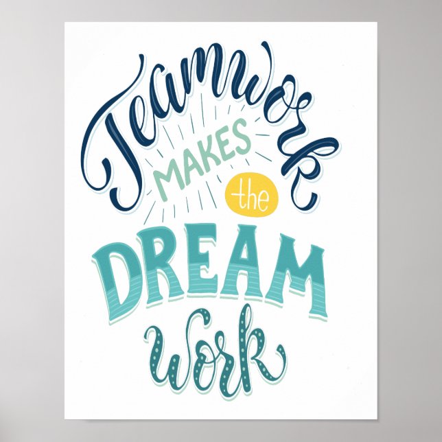 Teamwork gör att Dream-arbetet utförs Poster (Framsidan)
