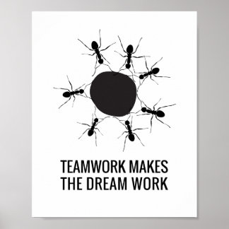 Teamwork Gör att Dream Work Poster