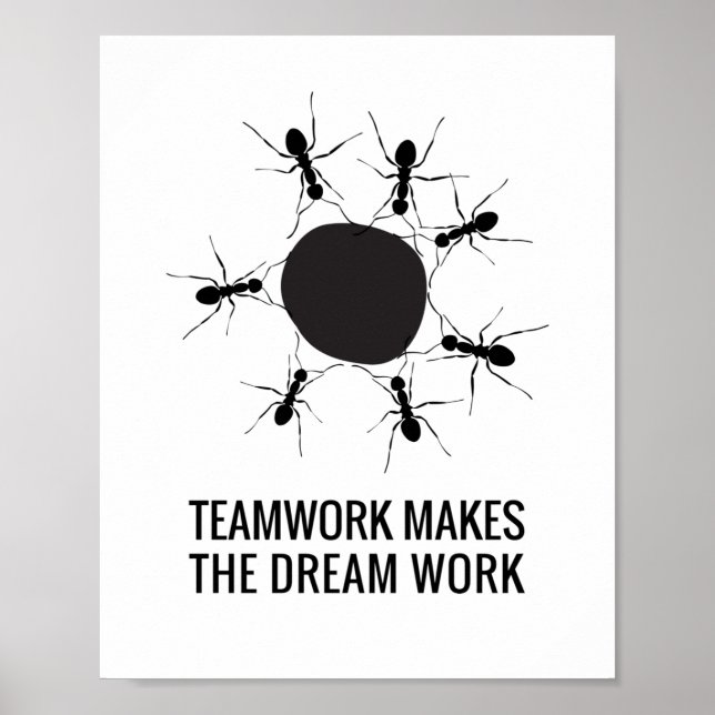 Teamwork Gör att Dream Work Poster (Framsidan)