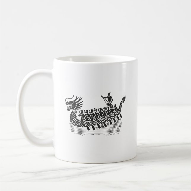 Teamwork gör att strömmen fungerar, Dragon Boat Tä Kaffemugg (Vänster)