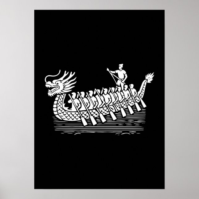 Teamwork gör att strömmen fungerar, Dragon Boat Tä Poster (Framsidan)