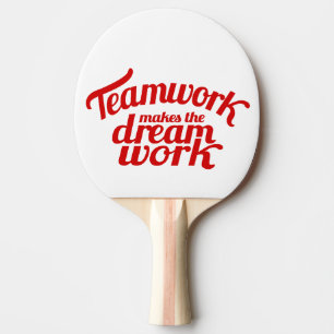 Teamwork gör det dröm- arbetet den röda grafisk pingisracket