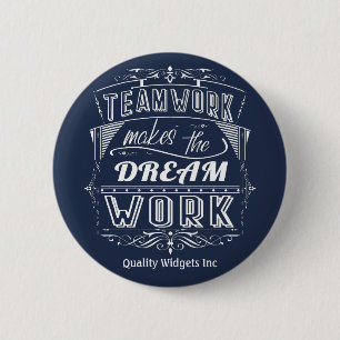 Teamwork gör Dream Work Motiverande Knapp