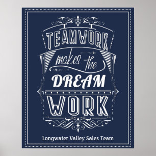 Teamwork gör Dream Work Motiverande Poster