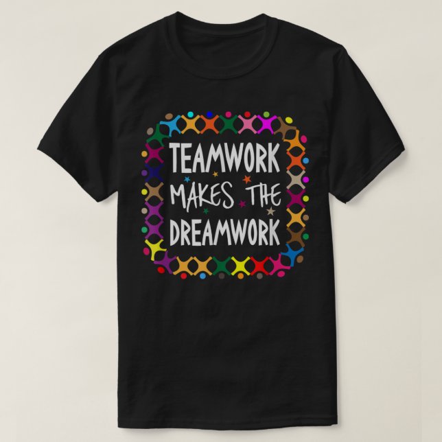 Teamwork gör Dreamwork Motivational Sports Q T Shirt (Design framsida)