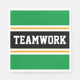 TEAMWORK Grön Svart Vit Orange Racingränder Pappersservett
