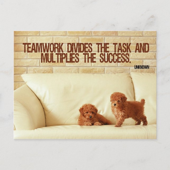 Teamwork inspiration vycard vykort (Framsida)