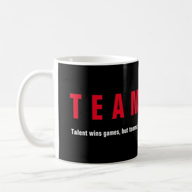 Teamwork inspirational Quote Motivation Kaffemugg (Vänster)