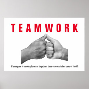 Teamwork inspirational Quote Motivational Händer Poster
