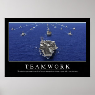 Teamwork: Inspirera citationstecken Poster