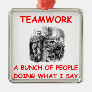 teamwork julgransprydnad metall
