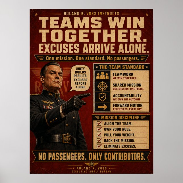 Teamwork Motivation Affisch | Roland K. Voss (Framsidan)