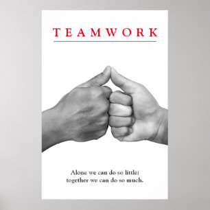 Teamwork Motivational Inspirational Händer Poster