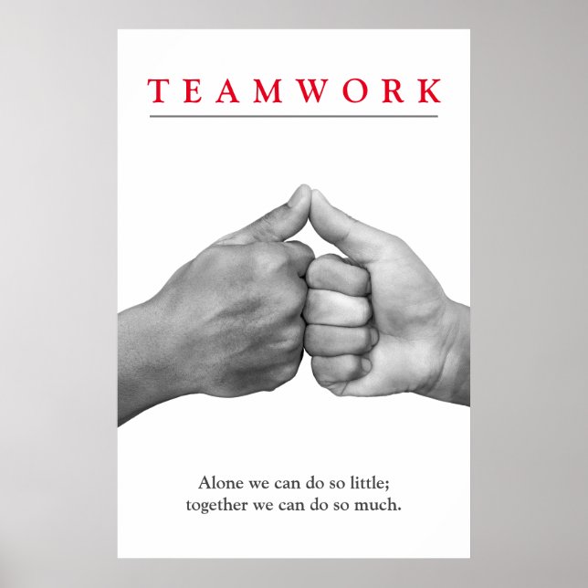 Teamwork Motivational Inspirational Händer Poster (Framsidan)