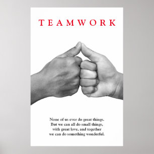 Teamwork Motivational Inspirational Händer Poster