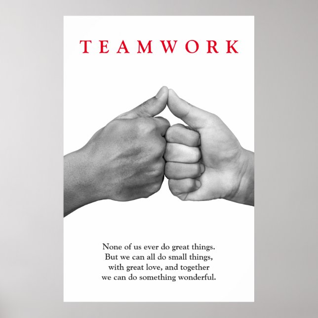 Teamwork Motivational Inspirational Händer Poster (Framsidan)