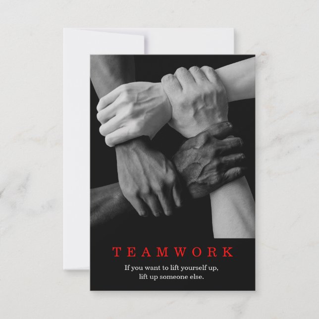 Teamwork Motivational Inspirational Quote Händer (Framsida)