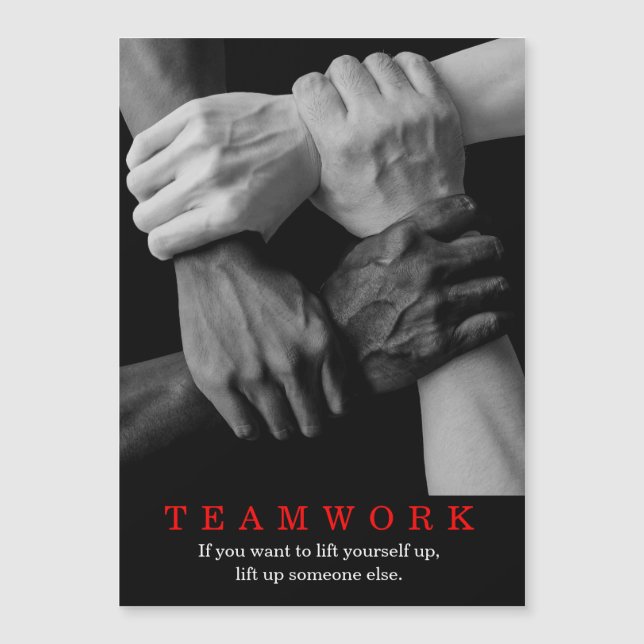 Teamwork Motivational Inspirational Quote Händer (Framsida)