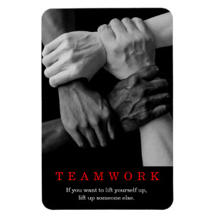 Teamwork Motivational Inspirational Quote Händer Magnet