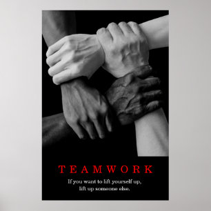 Teamwork Motivational Inspirational Quote Händer Poster