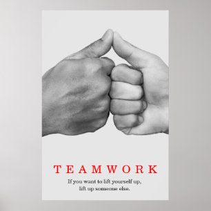 Teamwork Motivational Inspirational Quote Händer Poster