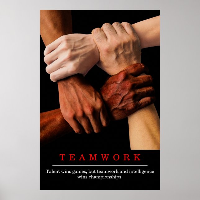 Teamwork Motivational inspirational Quote Poster (Framsidan)