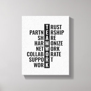 Teamwork Quote for Office and Home inspirerande Canvastryck