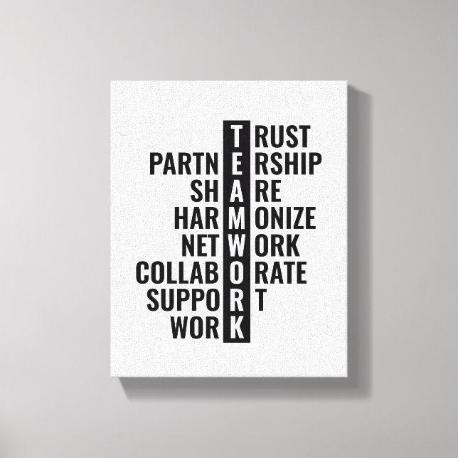 Teamwork Quote for Office and Home | inspirerande Canvastryck (Framsida)