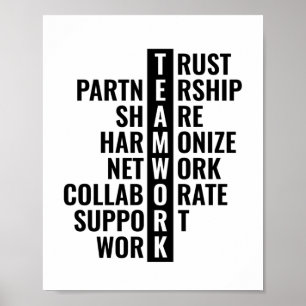 Teamwork Quote for Office and Home inspirerande Poster