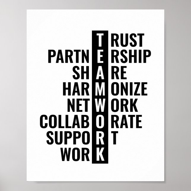 Teamwork Quote for Office and Home | inspirerande Poster (Framsidan)
