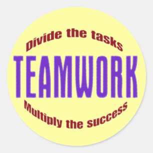 teamwork runt klistermärke