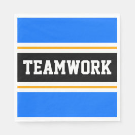 TEAMWORK Sporty Bright Blue Black Gult Rand Pappersservett