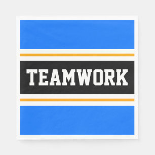 TEAMWORK Sporty Bright Blue Black Gult Rand Pappersservett