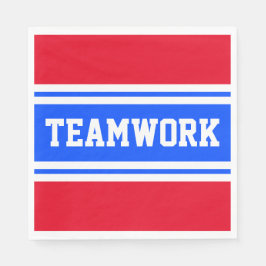 TEAMWORK Sporty Bright Blue White Red Rand Pappersservett