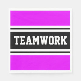 TEAMWORK Tropical Rosa Black White Tävla Rand Pappersservett