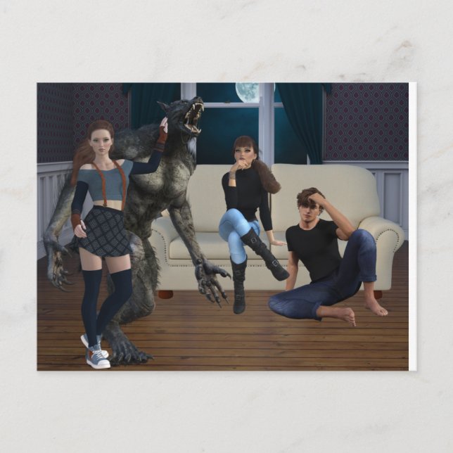 Teanage Werevarulv Lycanthrope Shapeshifters Vykort (Framsida)