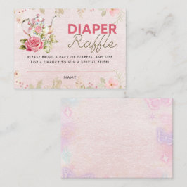 Teaparty Baby Shower Blöja Lotteri Tilläggskort