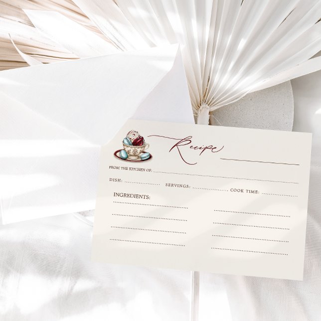 Teaparty Bröllopsdusch Recept Tilläggskort (Skapare uppladdad)