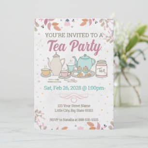 Teaparty- och High Tea-inbjudan Inbjudningar