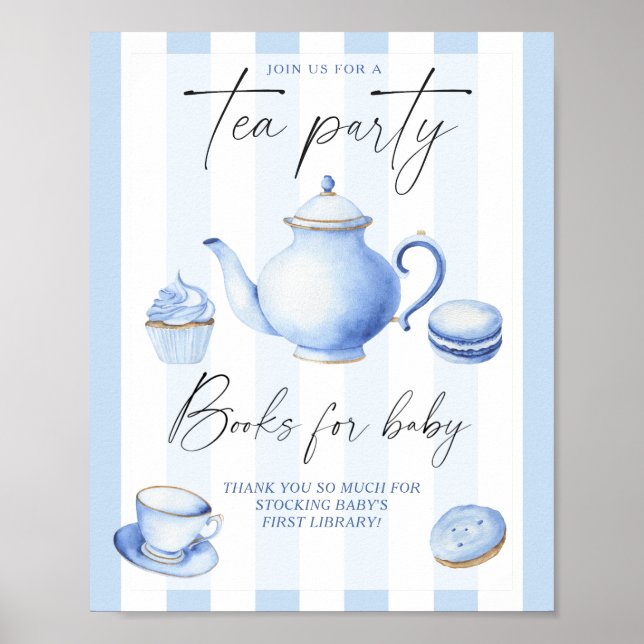 Teaparty pojke Bebis baddare böcker för bebis Poster (Framsidan)