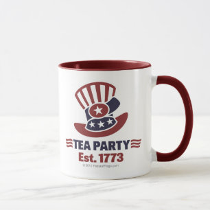 Teaparty som är etablerat i mugg 1773