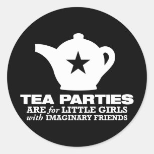 teaparty - teapartyn är för liten flicka runt klistermärke